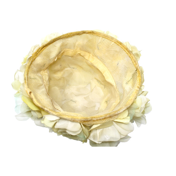Vintage Yellow Gauze Petal Flower Cloche Hat Sunny Day Garden Party - Hey Viv - Picture 6 of 7